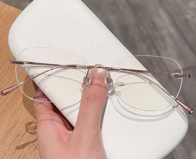7号-新款超轻无框钛架眼镜框女高级感素颜神器可配近视有度数眼镜