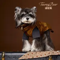 汤尼熊 狗狗衣服秋装雪纳瑞泰迪比熊贵宾中古帅气复古无袖皮马甲