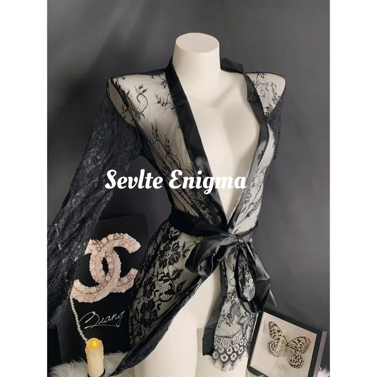 Sevlte Enigma性感蕾丝睡衣女夏季薄款纯欲风睡裙家居服