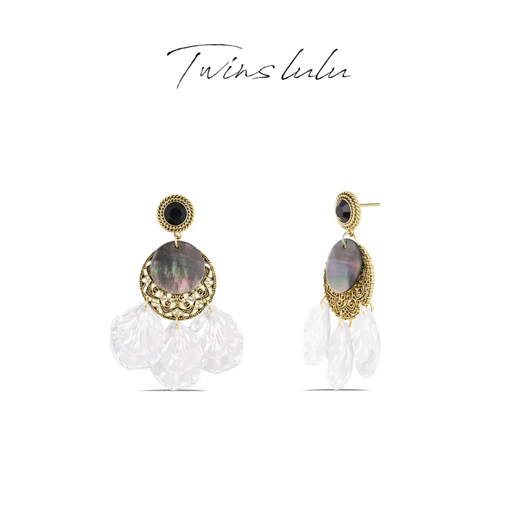 TWINS LULU 流光风 高级感氛围感配饰精致度假风复古耳环TSL794