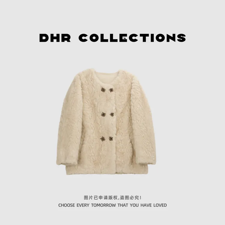 豆豆11【毛毛外套】新款小香风保暖皮草外套洋气减龄上衣女-25125DY