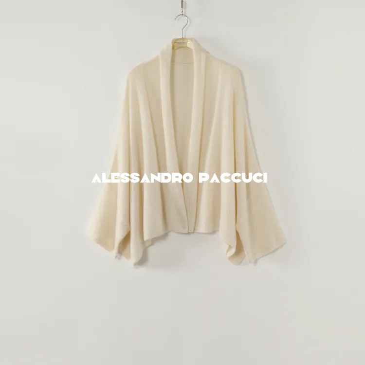 AP洛哥54141SK羊绒+羊毛+桑蚕丝多色时尚气质披肩式开衫