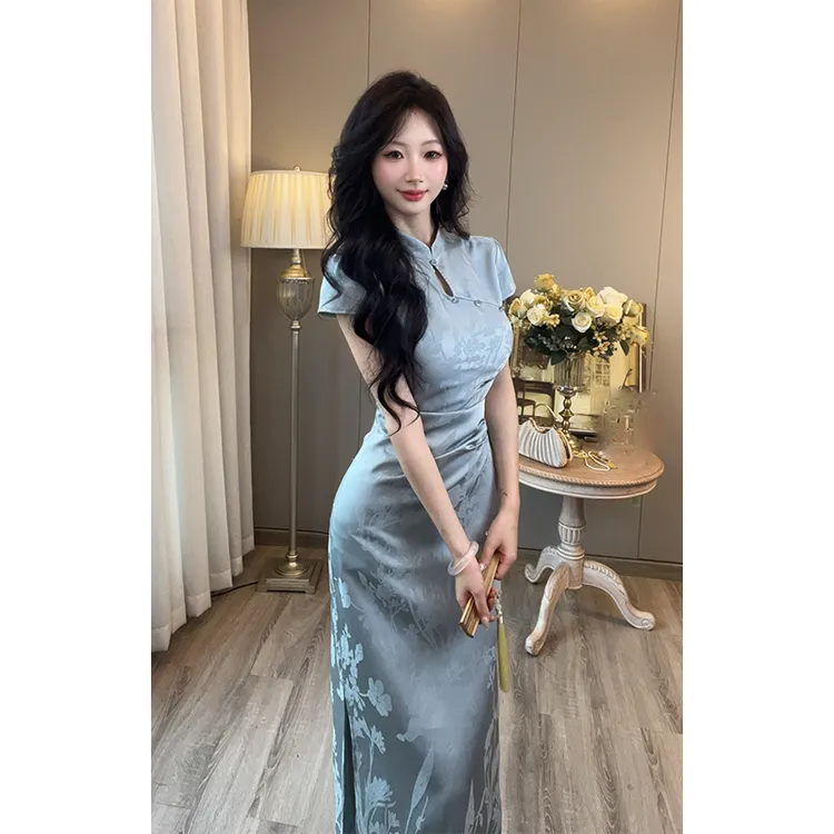 小楼家【岚汐】新中式复古国风改良旗袍连衣裙女2026夏气质显瘦长裙