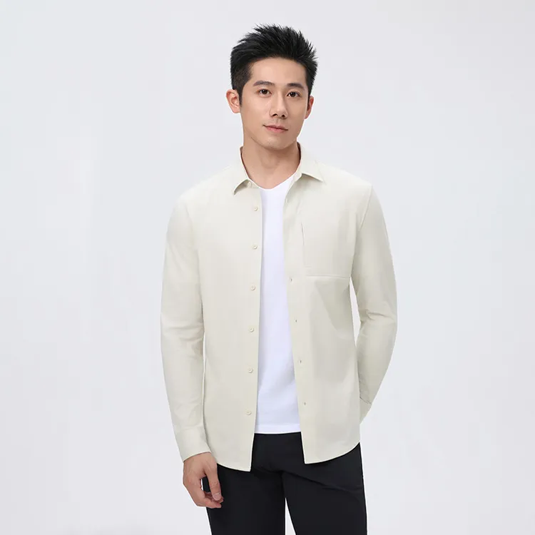 2025新款机能风户外拉链口袋长袖衬衫男秋季休闲cleanfit衬衣外套