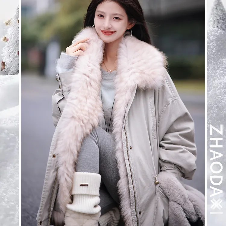 【赵大喜】极光皮草派克 | 狐狸毛条可拆卸 御寒