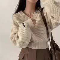 哈【301-400】慵懒风短款开衫