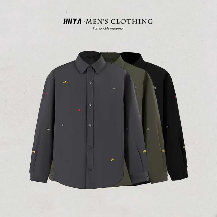 虎牙兄弟秋季上新工装户外翻领印花字母简约夹克百搭外套男 H9901