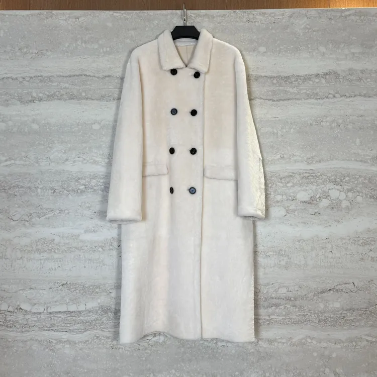 TANTAN 时尚秋冬中长款羊皮毛一体外套4058