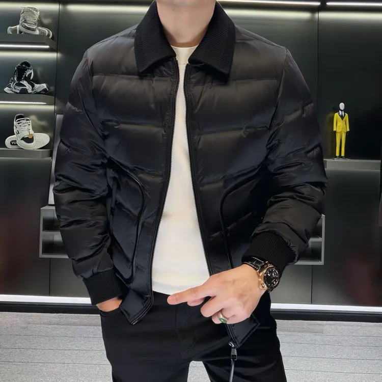 【三防&90白鸭绒】男士可拆卸针织领羽绒服25冬季哑光休闲保暖外套