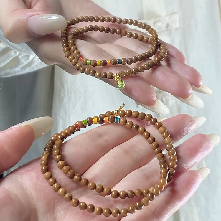 非金属木质手链 精品多圈设计款文玩手串手饰串珠饰品彩色小众