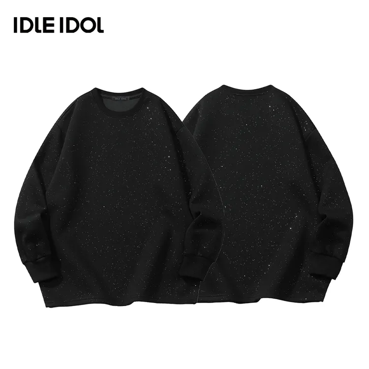 IDLE IDOL百搭黑色轻奢潮流休闲时尚宽松满天星长袖连帽情侣卫衣
