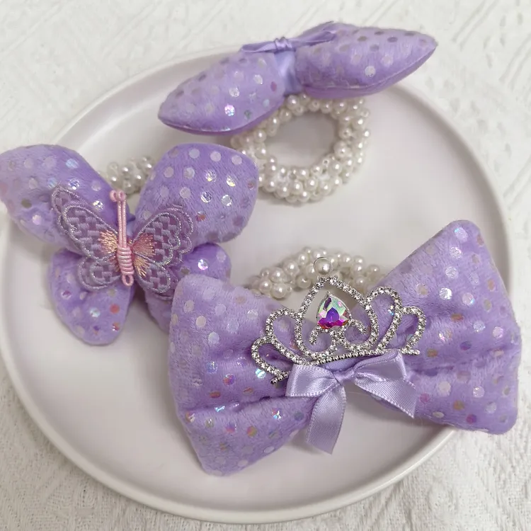 【俏萌宝】儿童紫色系库洛米头绳皮筋发圈女童扎发发绳高弹力发圈