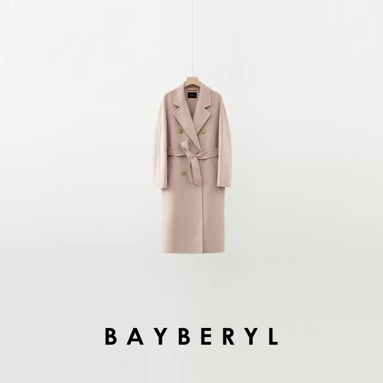领券-BAYBERYL老贝baby 801*双排扣长款25秋毛呢大衣MF3J0350