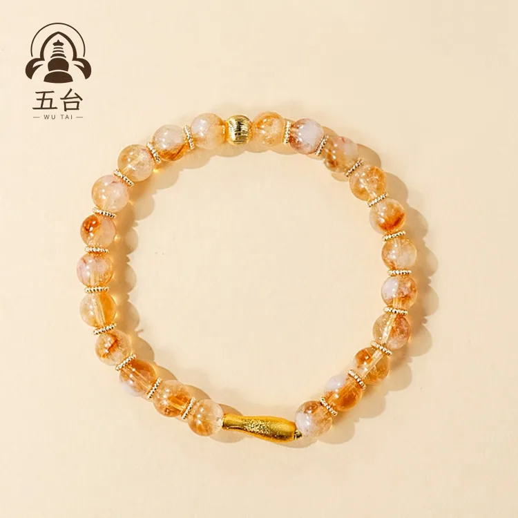 五台【金珀游鳞】黄塔晶6mm单圈手串