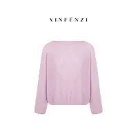 【层恋】XINFENZI 山羊绒混纺立体肌理菠萝包针法珠片上衣 51193