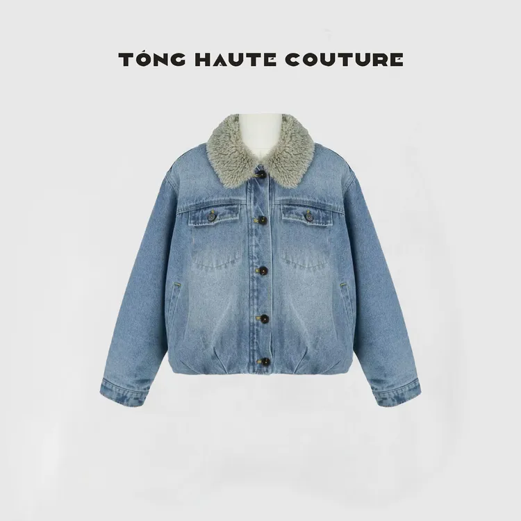 【梅屿】秋冬新款定制面料羊毛毛领高级感百搭时尚加棉棉服 YW470