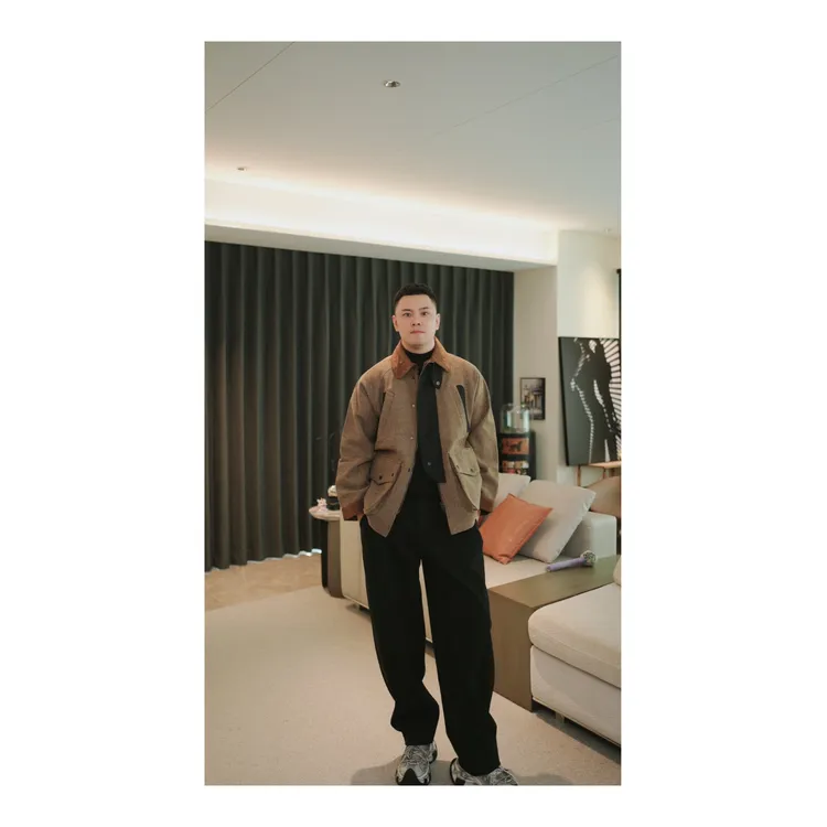 四哥LISIR-25A/W 羊毛粗针混纺狩猎翻领外套--0822