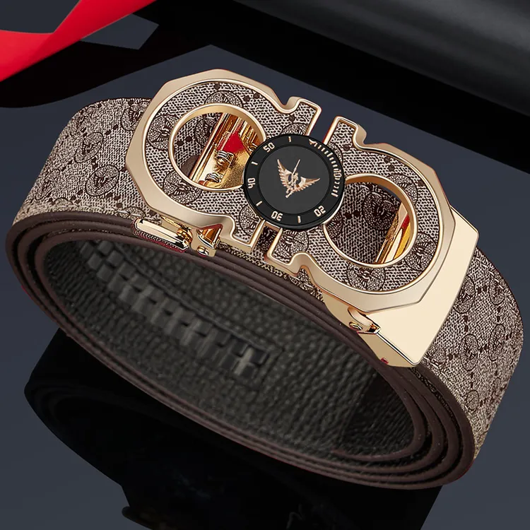 英皇保罗品牌高档真皮牛皮皮带2025新款男士腰带年轻人自动扣裤带