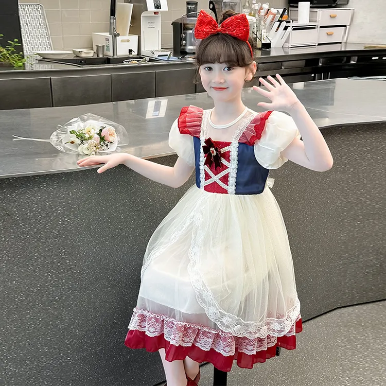 女童蓬蓬裙春装儿童洛丽塔白雪公主裙子2025新款女宝宝礼服连衣裙