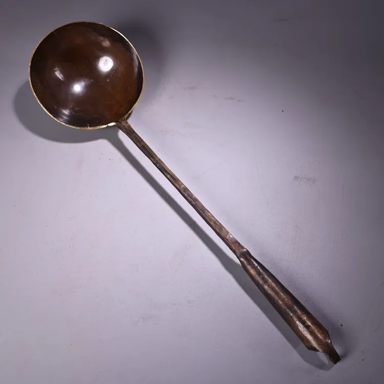 精美手工锻打纯铜防烫加长柄炒菜分菜粥勺