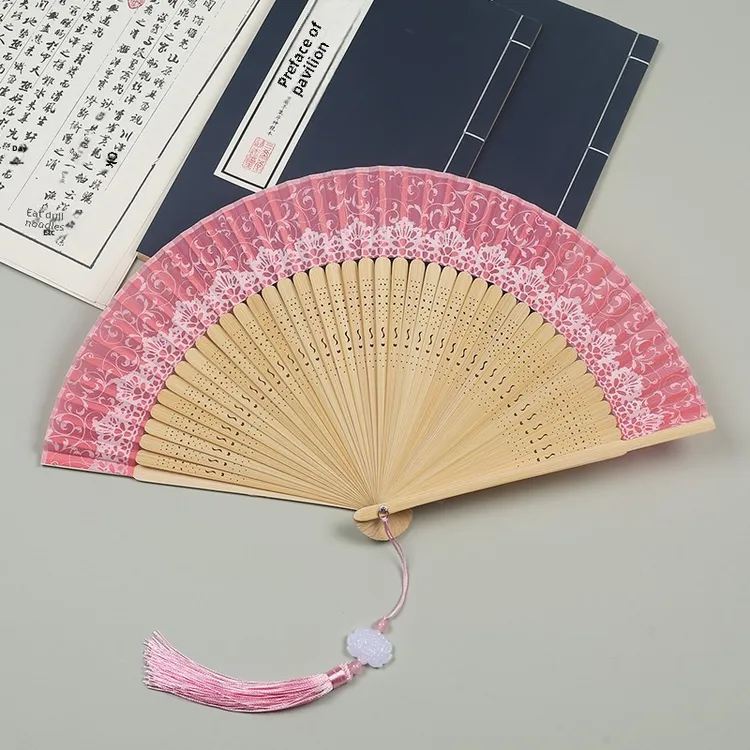 送明月舞同扇折扇古风照片道具旗袍汉代舞蹈折扇中国风扇子