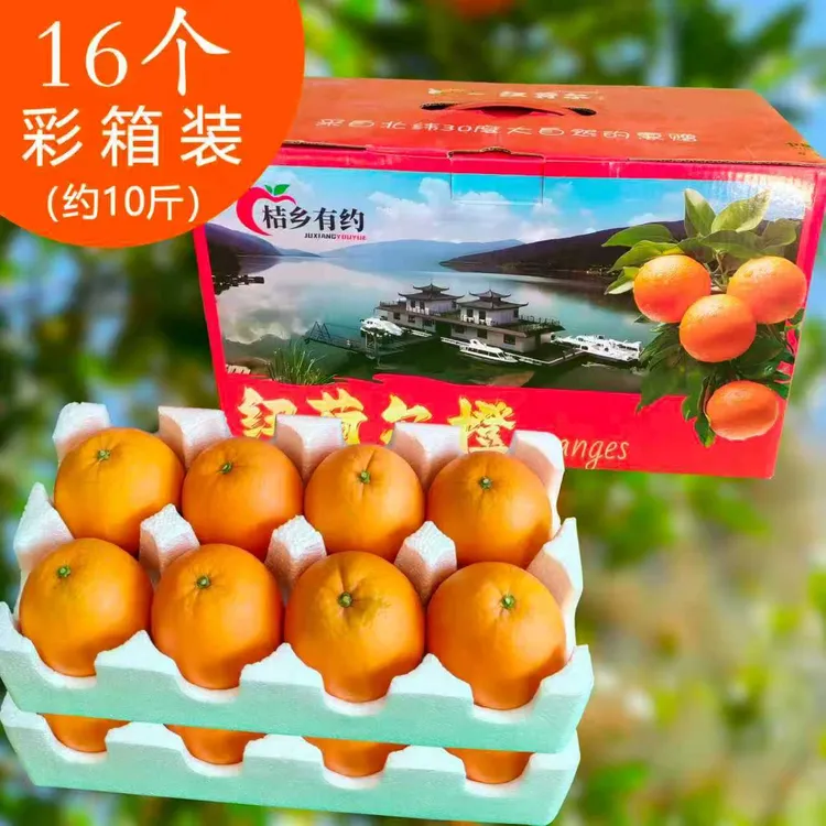 湖南新鲜纽荷尔脐橙现摘现发多汁香甜水果礼品送礼装赣南品种橙子