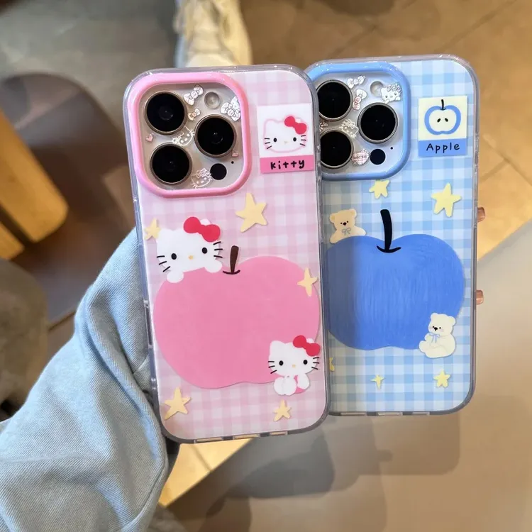 欧克里里粉Kitty蓝小熊苹果适用iPhone16手机壳华为vivo小米oppo