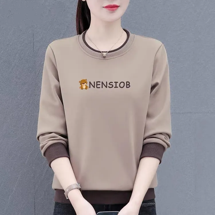 【正品】春秋卫衣女新款圆领女卫衣女款女士高档运动卫衣加绒上衣