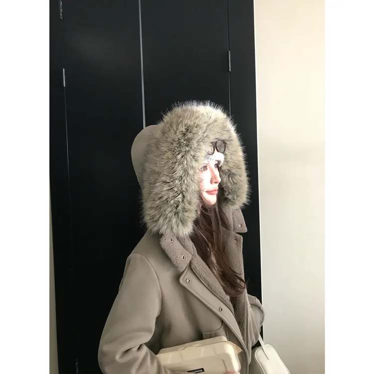 Skk Store 爆暖'凛冬派克'420G一体绒环保毛领小颗粒毛毛派克服