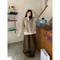 宋正恩9/29 10:00AM上新【咖色结构设计洗水棉休闲裤】可提前收藏