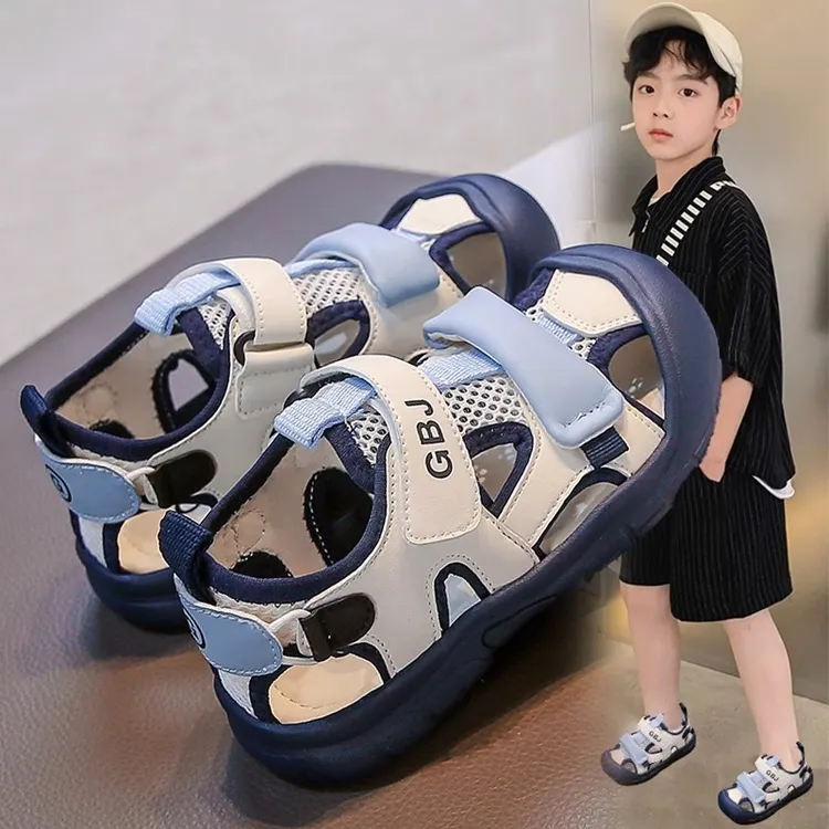 ABC男童凉鞋夏款2025新款儿童中大童防滑软底学生包头运动沙滩鞋