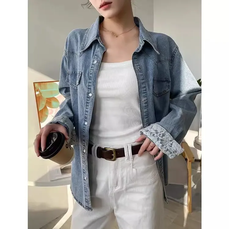 Polo领牛仔外套女新款春秋季2025爆款中长款显瘦长袖上衣时尚洋气