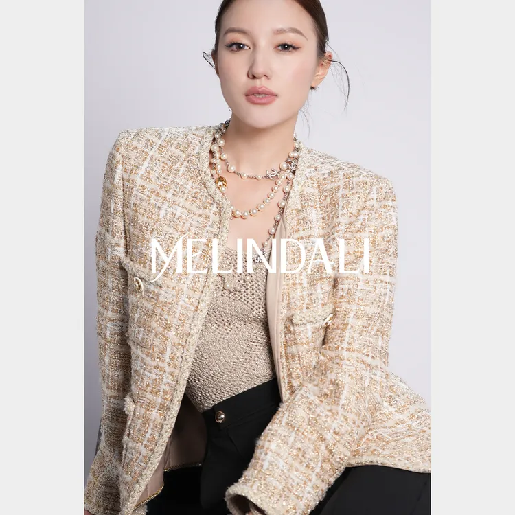 Melinda Li【挚爱白金】黑标法国进口Jules Tournier粗花呢小香外套