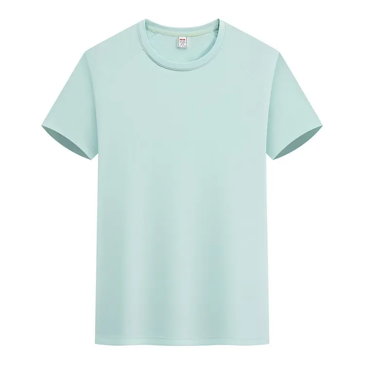 夏季冰感纯色速干短袖圆领T恤男女同款舒适冰丝亲肤有弹力时尚