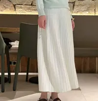 精纺羊毛女士中长款秋冬百褶裙高克重