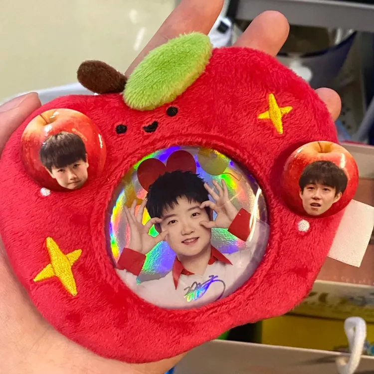 可爱苹果毛绒吧唧套莎头周边谷美好物装饰王楚钦孙颖莎包挂件