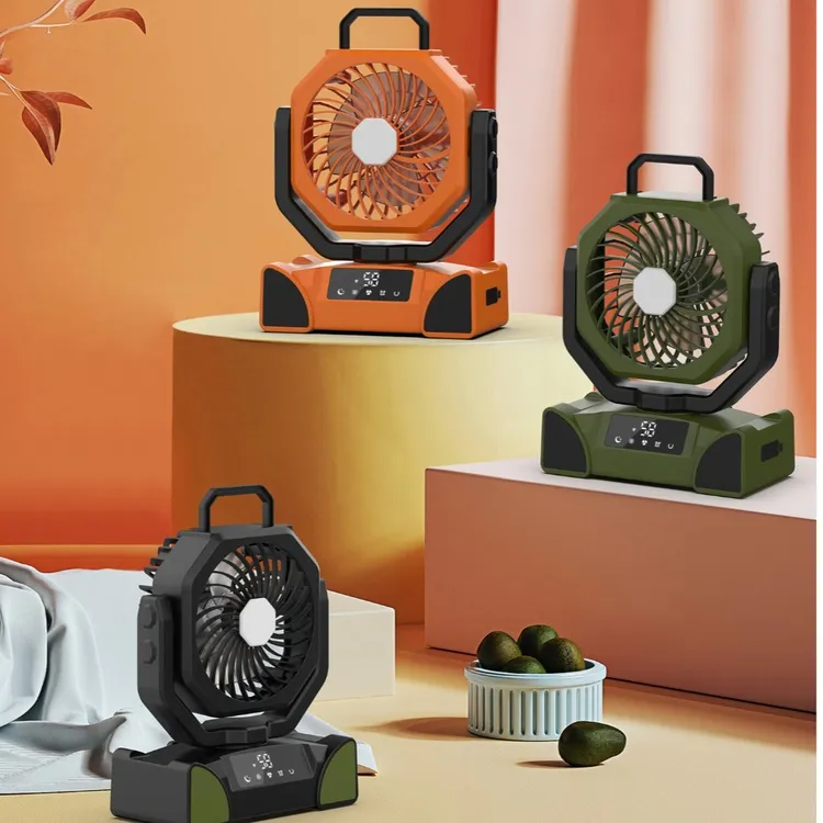 露营风扇持久续航户外充电USB吊灯扇野营桌面风扇露营照明电风扇