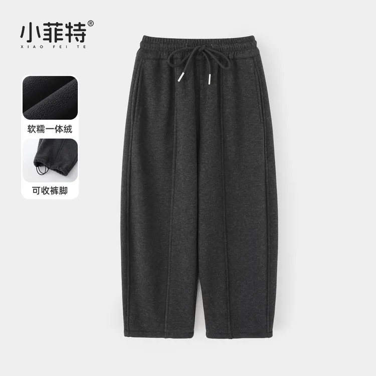 小菲特女中大儿童冬装新款加绒加厚裤子弯刀保暖休闲裤HNKD57687