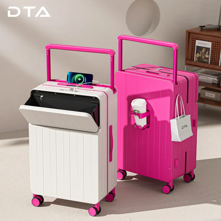 DTA【方糖】男女宽拉杆行李箱多功能旅行箱耐用20寸pc可登机行李箱