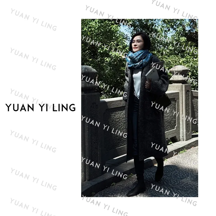 YUAN YI LING【秋日慵懒】25秋冬高品质松弛女装中长款毛呢开衫3088