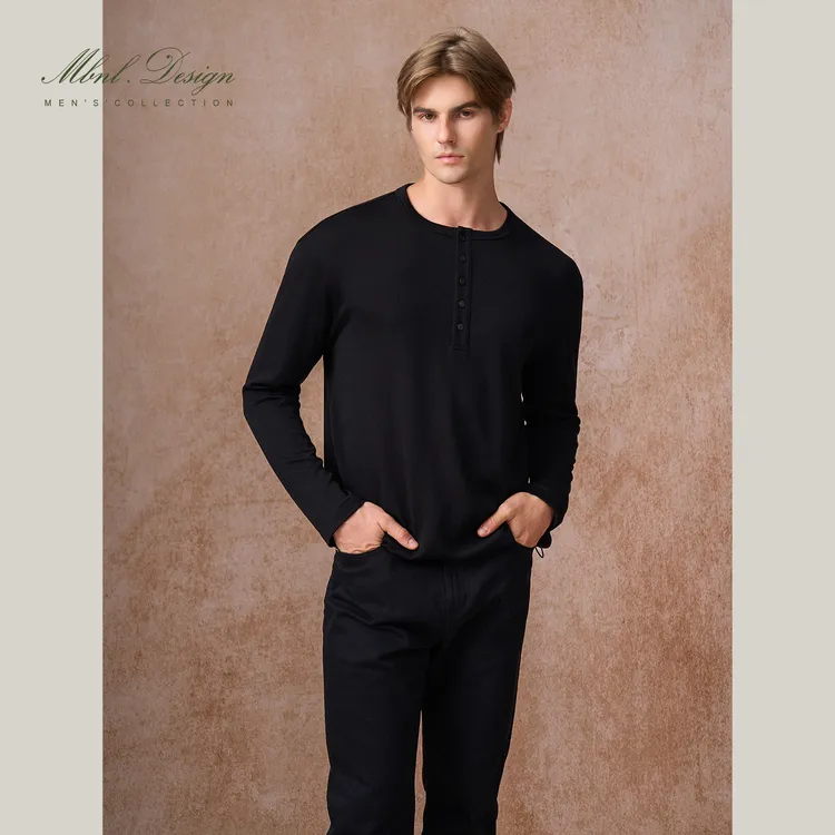 MBNL-F「Heritage」秦磊男装绵羊毛混纺半开圆领长袖LL-WSY1169
