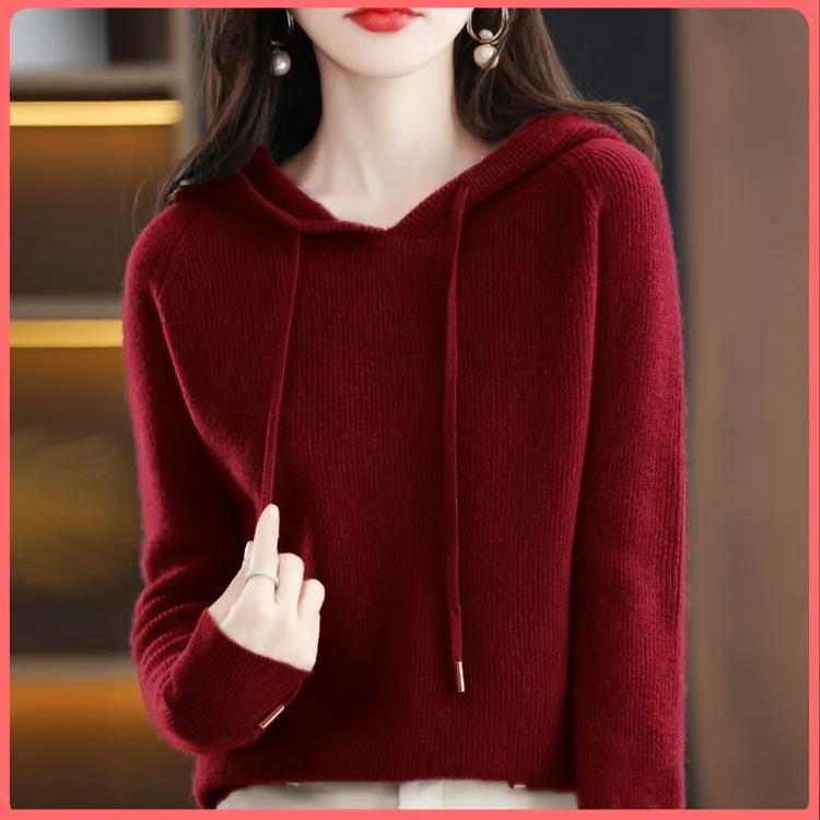 100%正品撤柜连帽羊毛衫卫衣秋冬新款加厚带羊毛钩宽松版型通勤