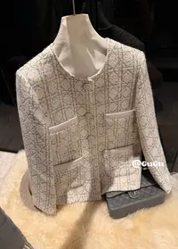 【古古】D家原版面料高端货羊毛大牌显瘦高级秋冬小香风外套G25844