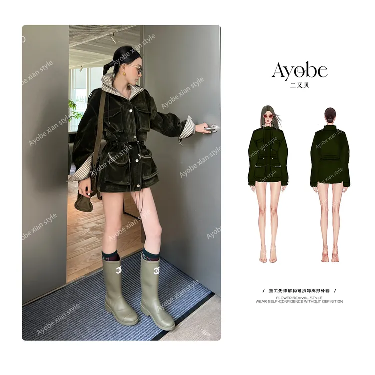 【AYOBE】原创款 复古时尚重工先锋解构可拆卸廓形外套