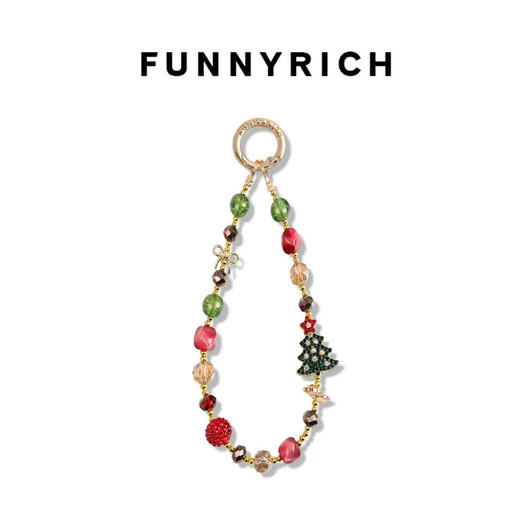 FUNNYRICH圣诞森林手机链手机壳挂绳装饰品ins高级感新款挂链冬日