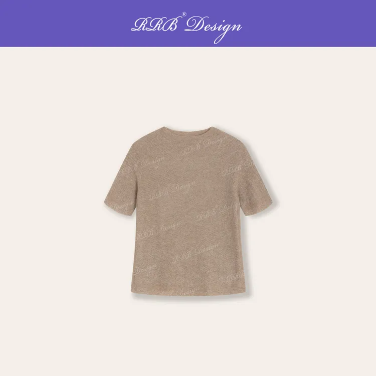 RRB Design「胶囊衣橱」100%紫绒本色山羊绒闪金保暖羊绒衫