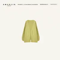 AMANLIN/阿谩琳琥珀流光韩系灯篓袖慵懒风秋冬百搭开衫Y600961
