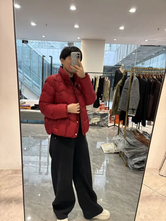 【丽姐家】冬季新款高货排骨立领时装精致短款羽绒服108