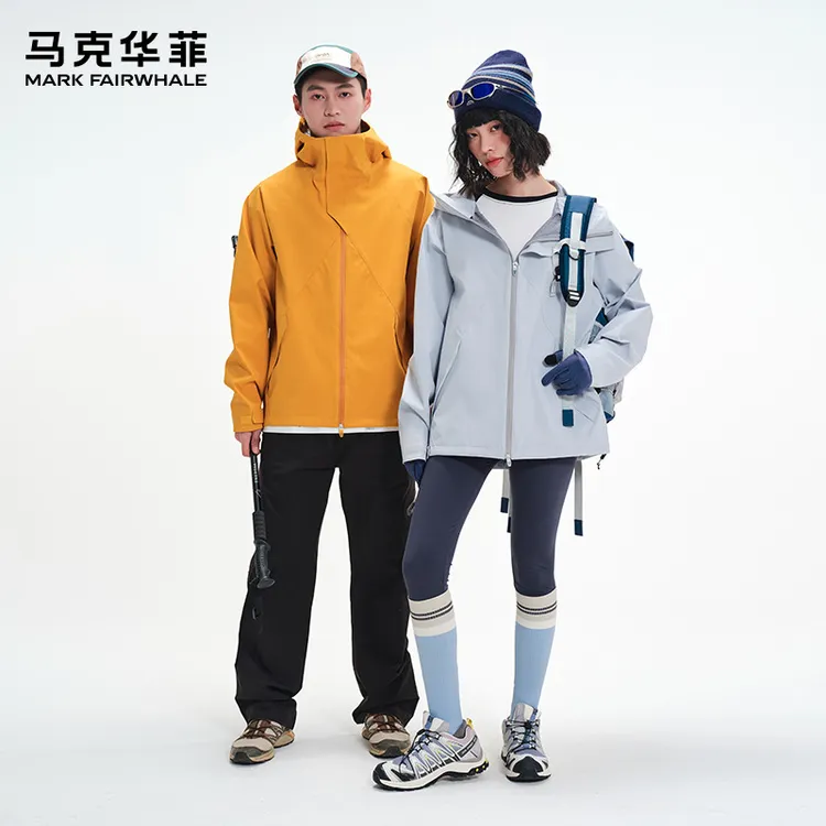 马克华菲新款户外轻薄防泼水登山外套透气工装骑行冲锋衣男女同款