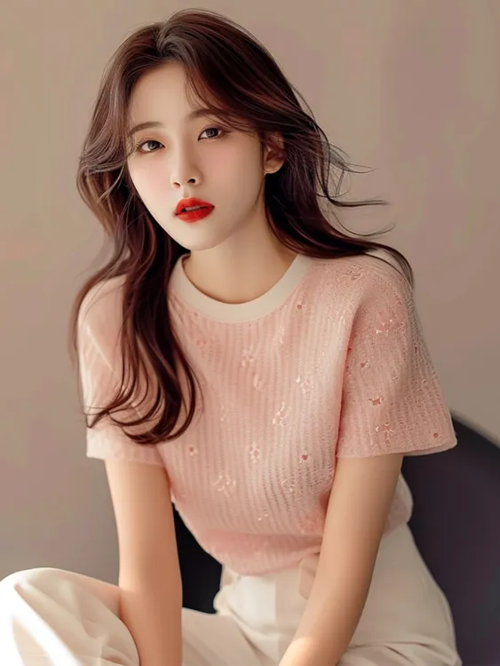 2025年夏季新欧货独特别致小众小个子超好看甜美正肩短袖T恤女